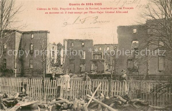 Ville Oise Chateau bombardé par les Francais Ruine