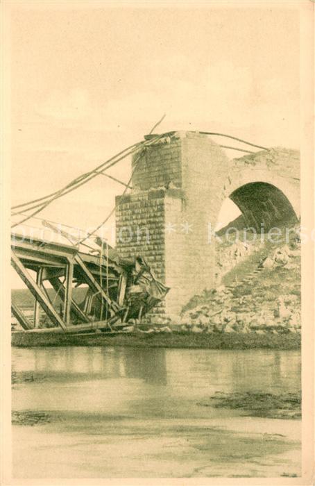 Strypa Gesprengte Eisenbahnbrücke am Strypaflu
