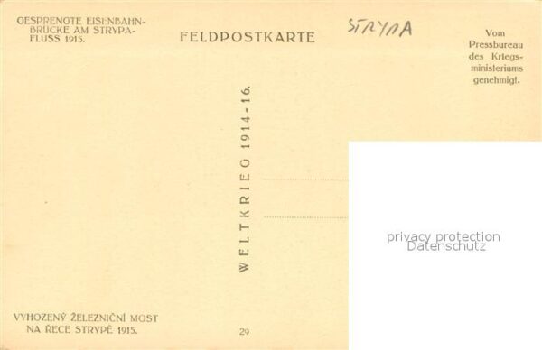Strypa Gesprengte Eisenbahnbrücke am Strypaflu – Bild 2