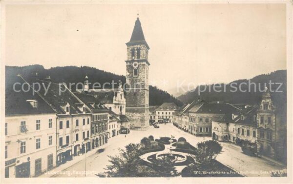 Judenburg Steiermark Hauptplatz Künstlerkarte von Franz Knol