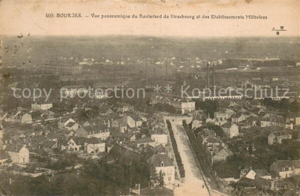 Bourges Vue aérienne du Boulevard de Strasbourg