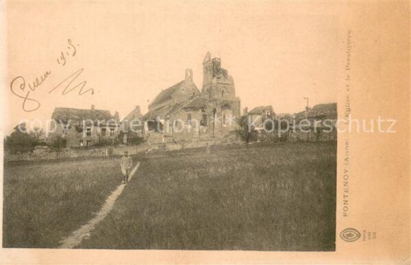 Fontenoy  Aisne Eglise et le Presbytère