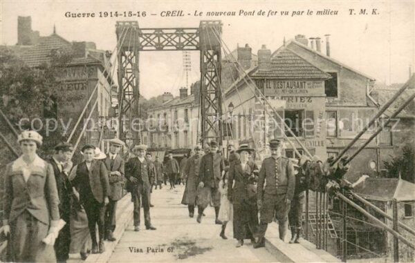 Creil Nouveau Pont de fer vu par le milieu