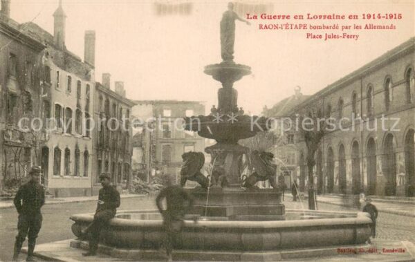 Raon-l Etape Vosges Place Jules Ferry bombardé par les Alle