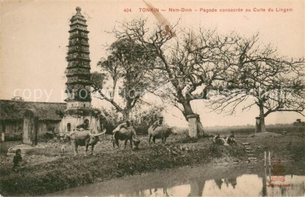 Tonkin Nam Dinh Pagode consacree au Culte du L