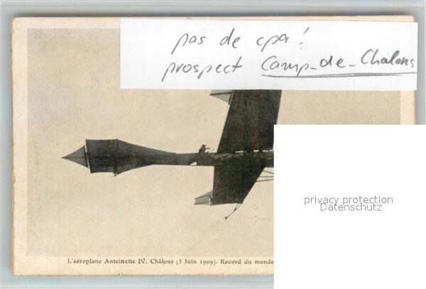 Camp de Chalons Aeroplane Antoinette IV volanta 40 metr – Bild 2