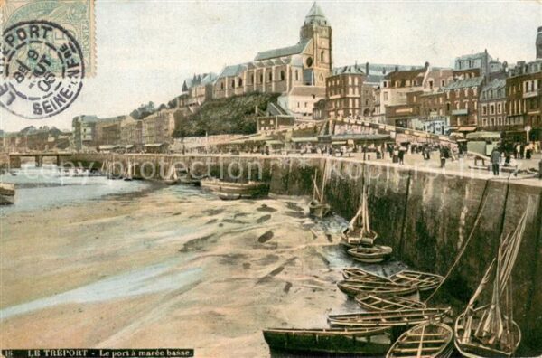 Le Treport Le port a marée basse Quai
