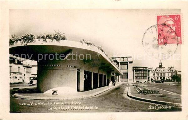 Vichy Allier Gare routière Poste Hôtel de Ville