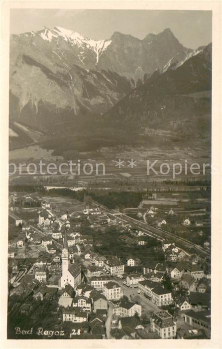 Bad Ragaz Ragatz Panorama mit Blick zu den Alpen