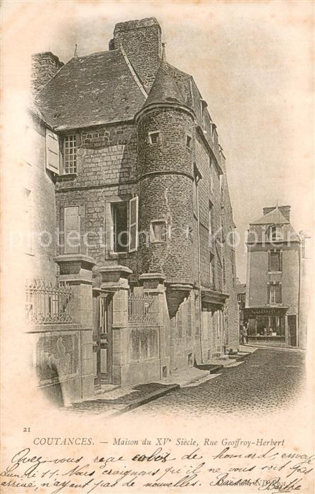 Coutances Maison du XVe siècle Rue Geoffroy Herbe