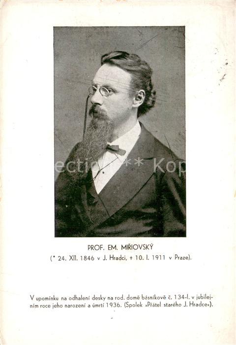 Prag Prahy Prague Prof. Em. Miriovsky Portrait