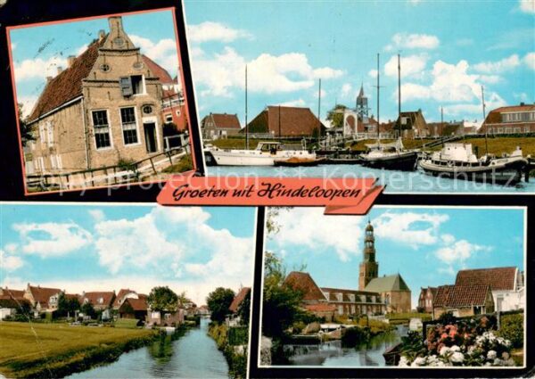 Hindeloopen Ortsansichten Hafen Fischerboote Kirche
