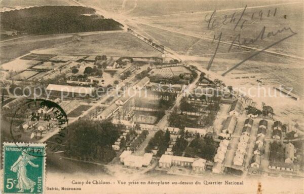 Camp de Chalons Vue prise en Aeroplane au dessus du Qua