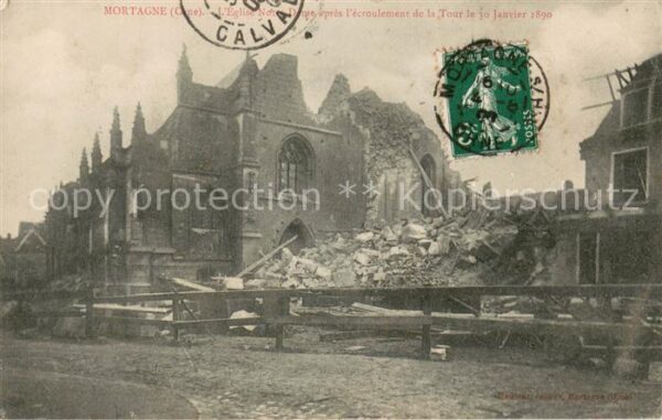 Mortagne Vosges Eglise Notre Dame apres l’ecroulement d