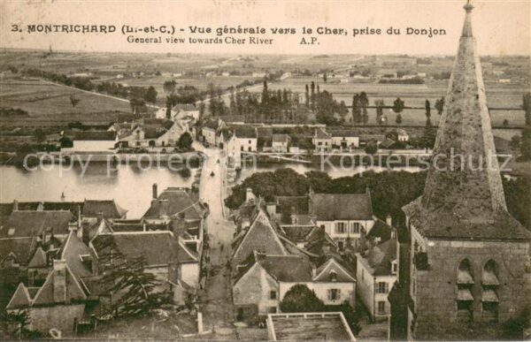 Montrichard Vue generale vers le Cher prise du Donj