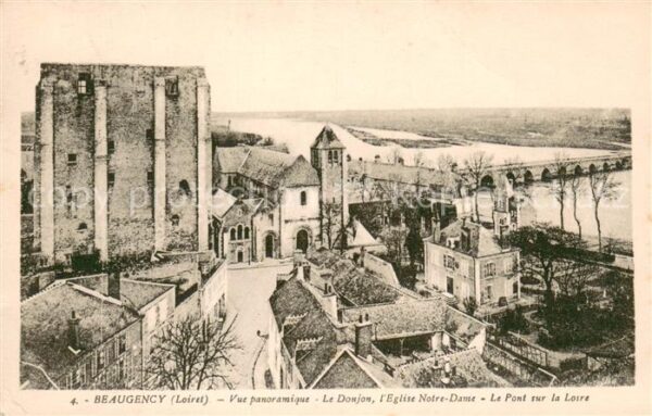 Beaugency Vue panoramique Le Donjon l’Eglise Notr