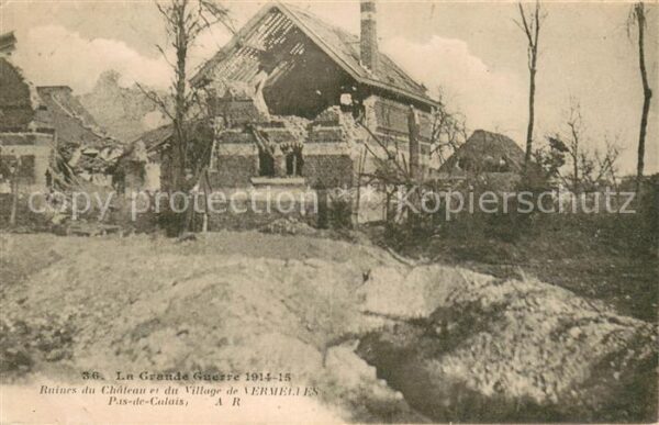 Vermelles Grande Guerre 1914 Ruines du Chateau et