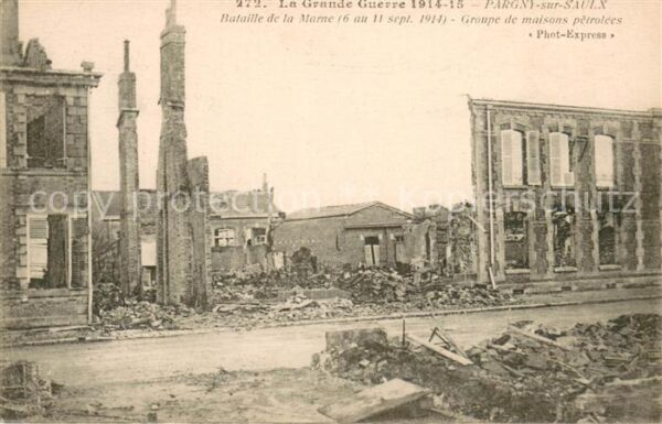 Pargny-sur-Saulx Bataille de la Marne Groupe de maisons