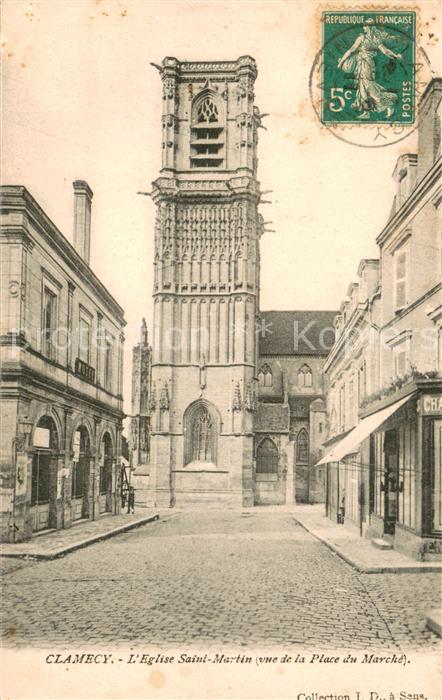 Clamecy 58 Nievre Eglise Saint Martin vue de la Place du