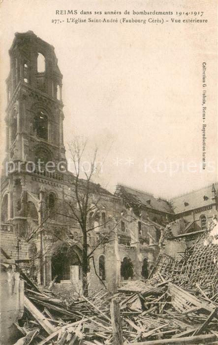 Reims 51 dans ses annees de bombardements 1914-1
