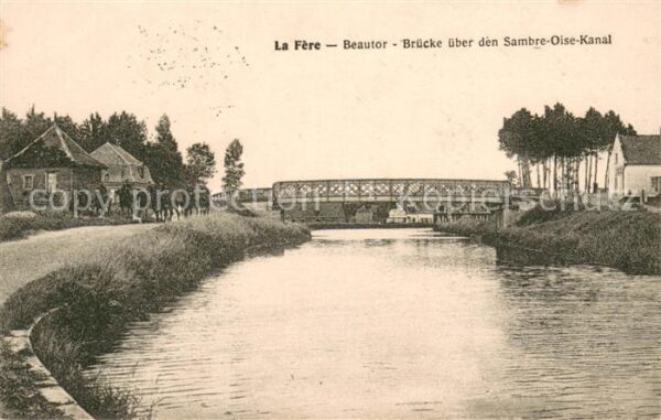 La Fere Aisne Brücke über den Sambre Oise Kanal