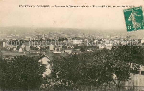 Fontenay-sous-Bois Panorama de Vincennes pris de la Terras