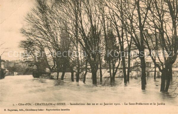 Chatillon-sur-Seine Inondations des Janvier 1910 Le Pont de