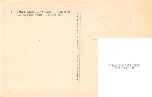 Chatillon-sur-Seine La Rue des Ponts Juin 1940 – Bild 2