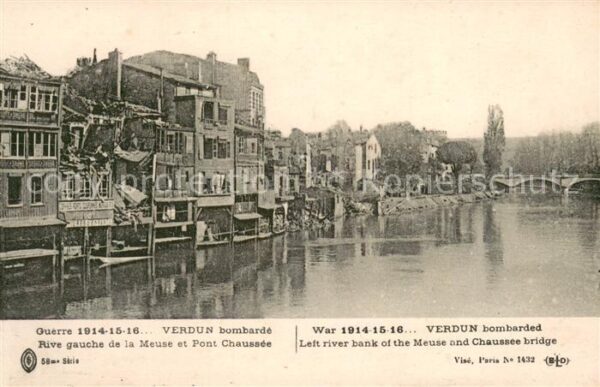 Verdun Meuse Rive gauche de la Meuse et Pont Chausse