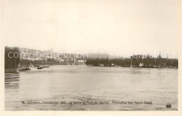 Sevres La Seine au Pont de Sevres Panorama sur