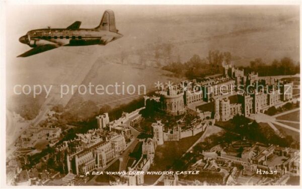 Windsor  Castle London A Vickers Viking Air Liner over Windsor