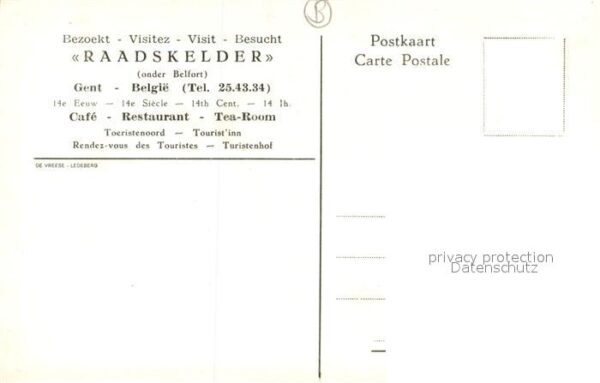 Gent Gand Flandre Raadskelder Cafe Restaurant Tea Room – Bild 2