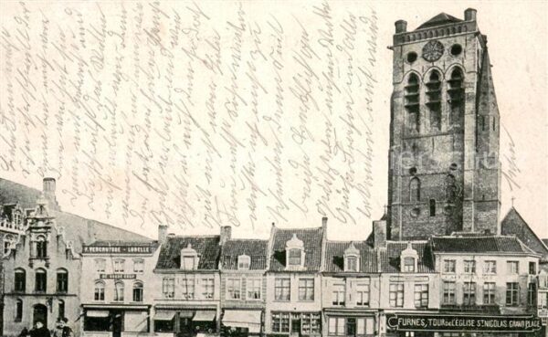 Furnes Veurne West-Vlaanderen Belgie Tour de l’Eglise St Nicolas Grand Place
