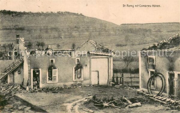Saint-Remy-la-Calonne nach Zerstörung mit Combres Höhen