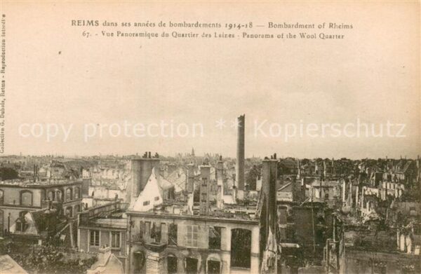 Reims 51 dans ses annees de bombardements 1914-1