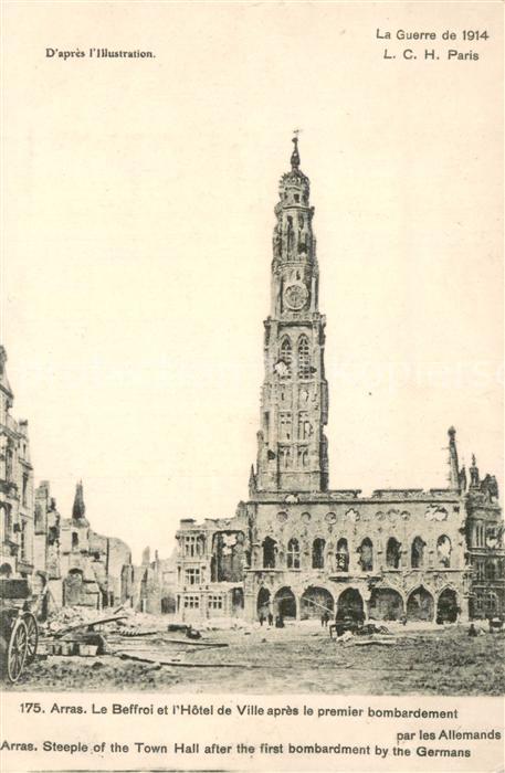 Arras Pas-de-Calais 62 Le Beffroi et l’Hotel de Ville apres le