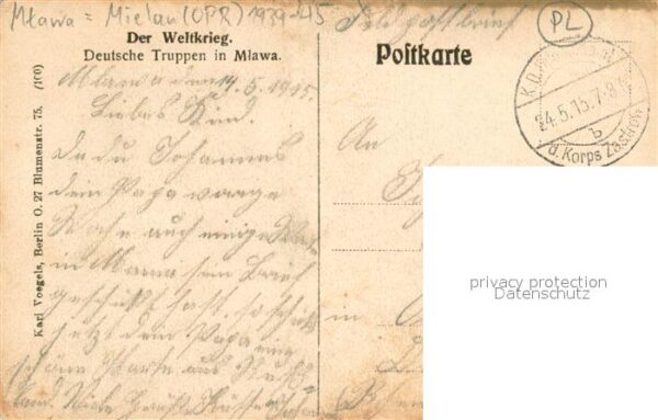 Mlawa Mielau Ostpreussen Deutsche Truppen in Mlawa – Bild 2