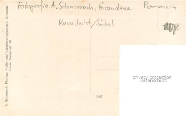 Graudenz Grudziadz Westpreussen Kavallerist mit Säbel und Hund – Bild 2