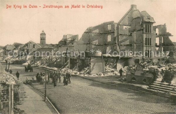 Ortelsburg Ostpreussen Zerstörung am Markt