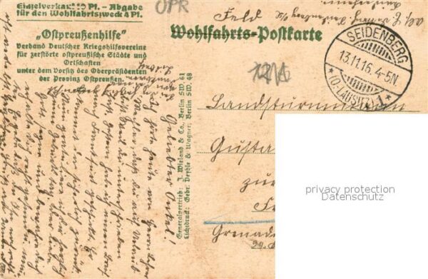 Domnau Ostpreussen Niedergebranntes Viertel am Marktplatz – Bild 2