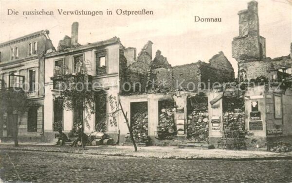Domnau Ostpreussen Zerstörung des Dorfes durch die Russen