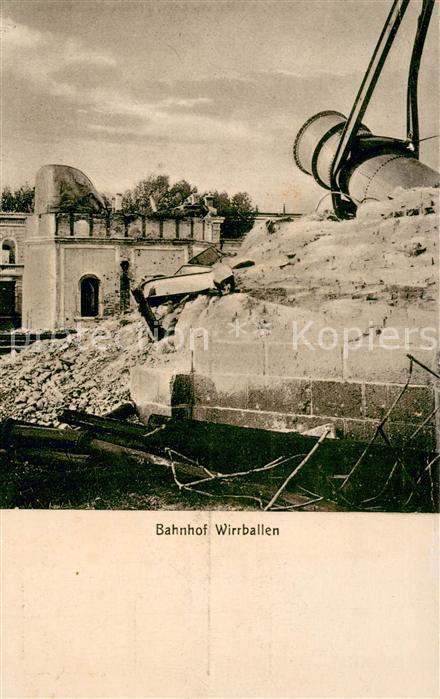 Wirballen Virbalis Zerstörter Bahnhof durch die Russen