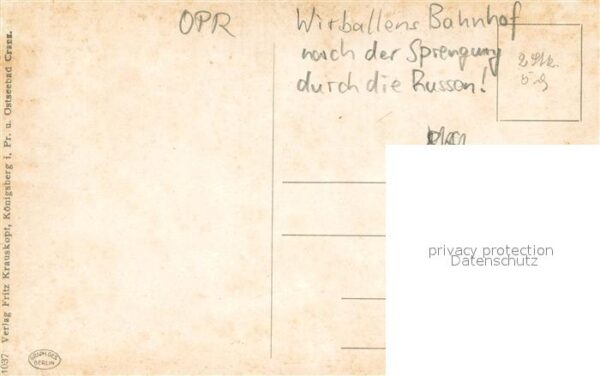 Wirballen Virbalis Zerstörter Bahnhof durch die Russen – Bild 2