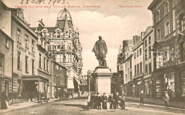 Swansea Castle Square and Vivian Statue