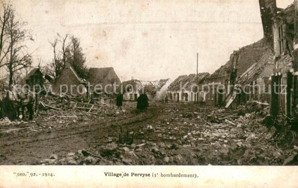 Pervyse apres bombardement