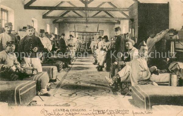 Camp de Chalons Interieur d’une Chambree