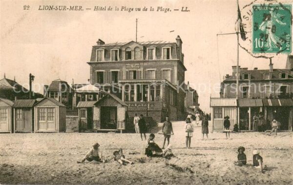 Lion-sur-Mer Hotel de la Plage vu de la Plage