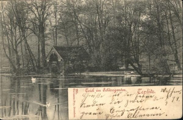 Bad Teplitz-Schoenau Teplitz Teich Schlossgarten Schwan [Böh