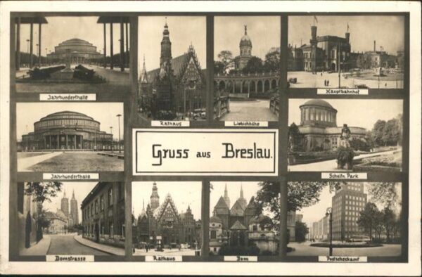 Breslau Niederschlesien Breslau Jahrhunderthalle Rathaus Hauptb