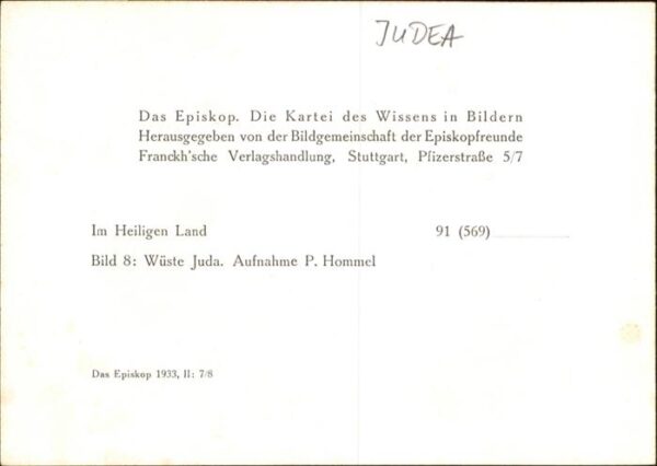 Judea [handschriftlich] Wüste Juda – Bild 2